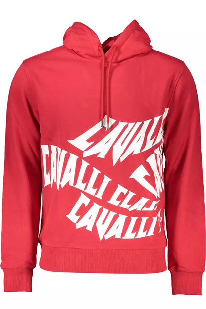 Cavalli Class Elegant Pink Hooded Sweatshirt with Logo Print Cavalli Class