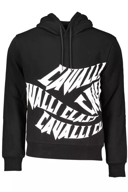 Cavalli Class Elegant Hooded Sweatshirt in Classic Black Cavalli Class