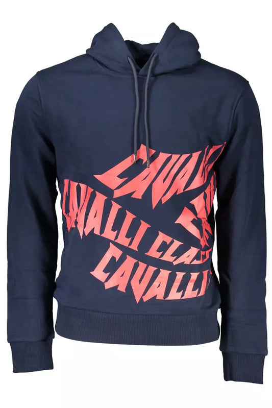 Cavalli Class Chic Blue Hooded Sweatshirt Cavalli Class