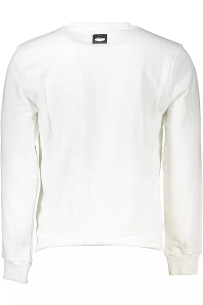 Cavalli Class Elegant White Embroidered Sweatshirt Cavalli Class