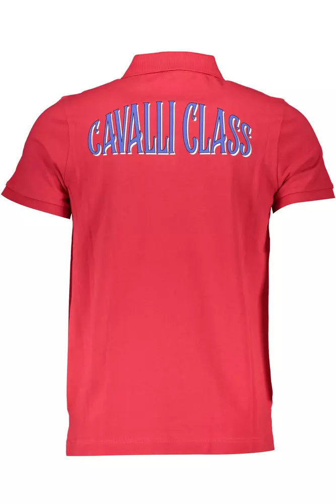 Cavalli Class Elegant Pink Cotton Polo with Chic Detailing Cavalli Class