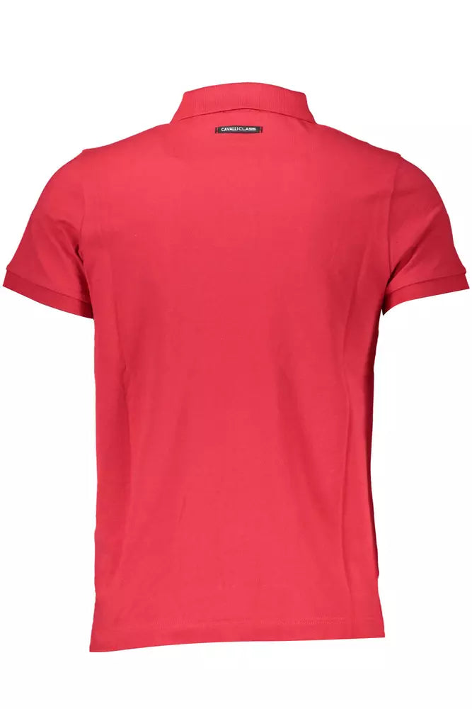 Cavalli Class Red Cotton Men Polo Shirt