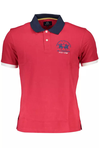 La Martina Elegant Pink Cotton Polo Shirt La Martina