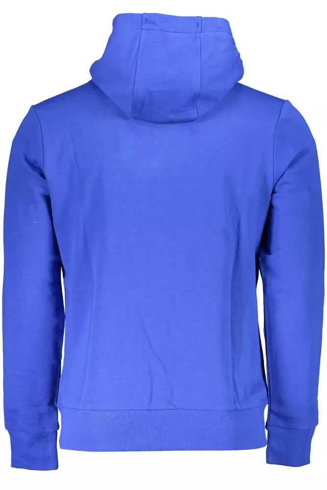 La Martina Chic Blue Embroidered Hooded Sweatshirt La Martina