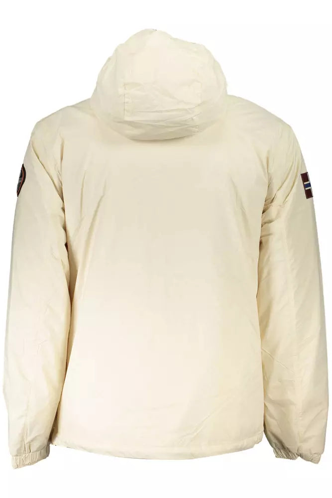 Napapijri Chic White Polyamide Hooded Jacket Napapijri