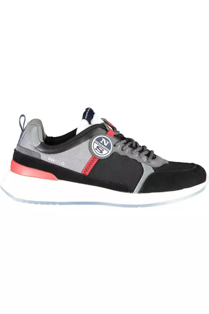 North Sails Sleek Black Sporty Sneakers with Contrasting Details North Sails