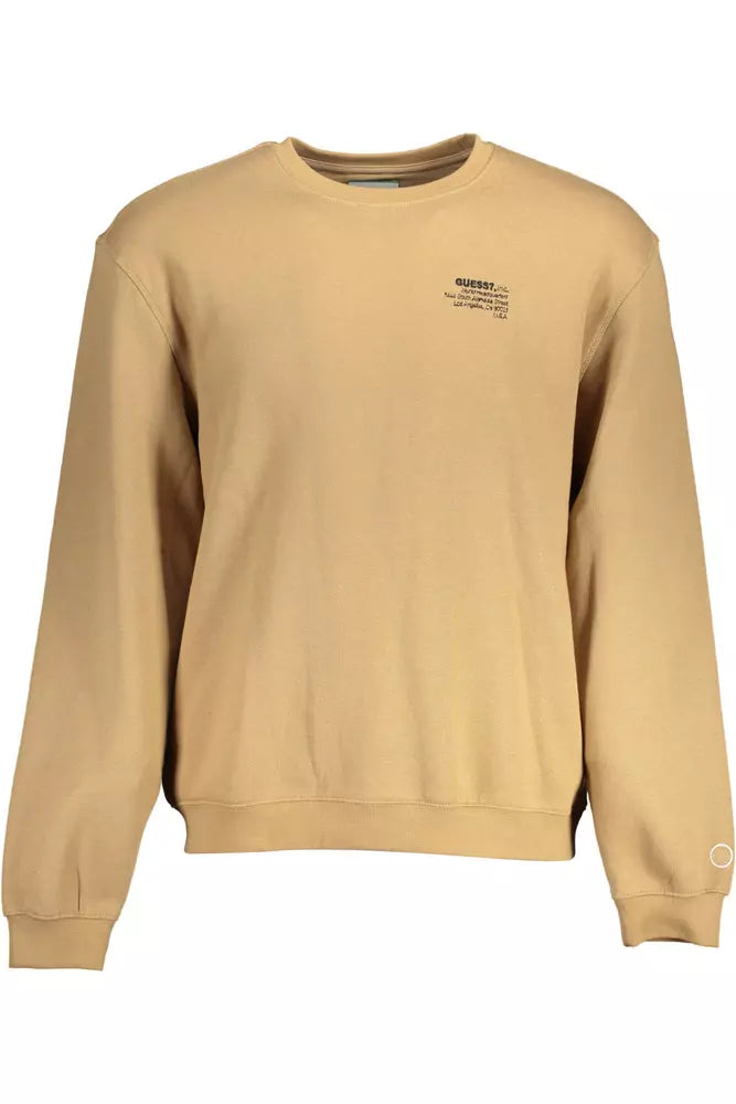 Guess Jeans Elevated Casual Beige Crew-Neck Sweatshirt Guess Jeans