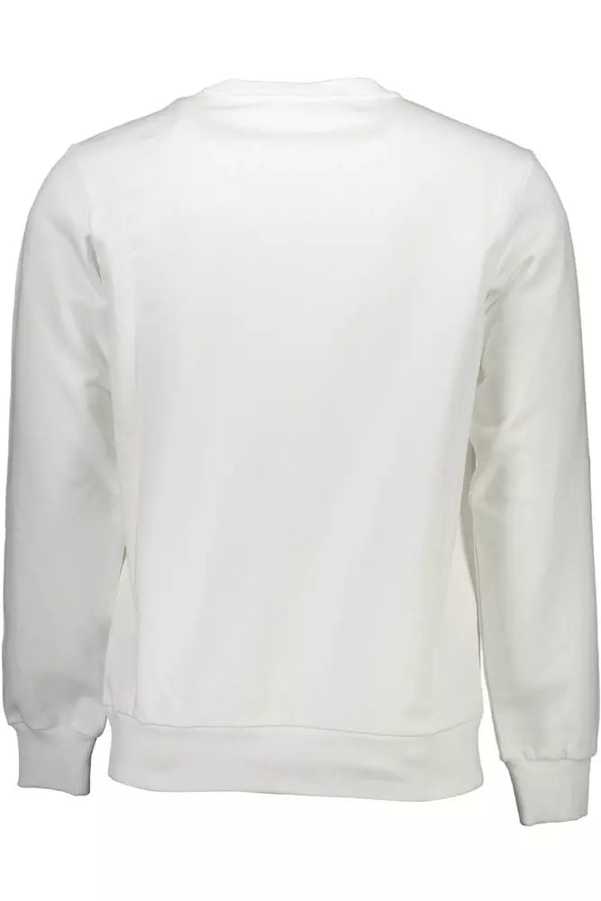 Diesel Crisp White Printed Cotton Sweatshirt Diesel