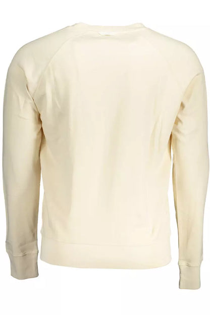 Gant Chic Beige Cotton Sweatshirt with Logo Print Gant