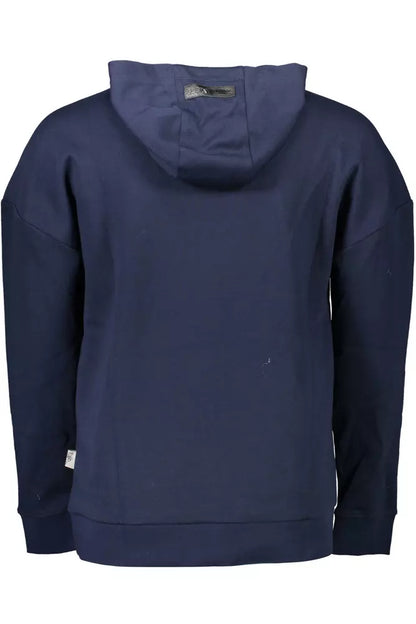 Plein Sport Sleek Blue Hooded Sweatshirt with Logo Detail Plein Sport