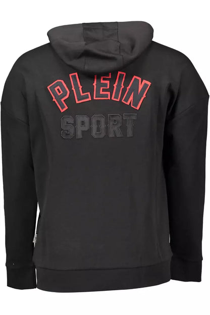 Plein Sport Sleek Black Zip Hoodie with Contrasting Accents Plein Sport