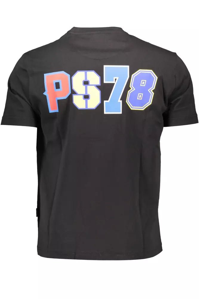 Plein Sport Sleek Black Cotton T-Shirt with Iconic Prints Plein Sport