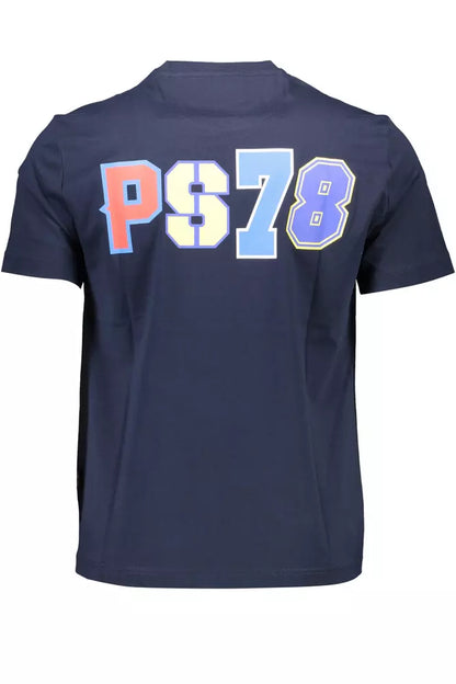 Plein Sport Sleek Blue Crew Neck Tee with Contrasting Prints Plein Sport