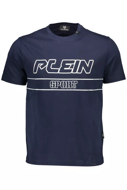 Plein Sport Electrify Blue Crew Neck Tee with Logo Accent Plein Sport