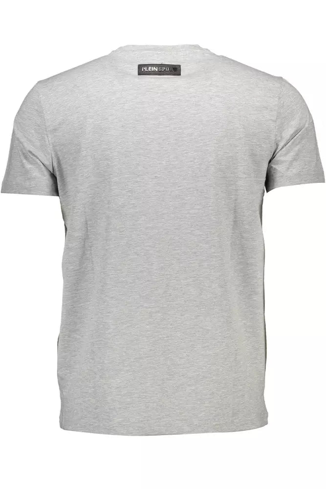 Plein Sport Sleek Gray Fitness Essential Tee Plein Sport