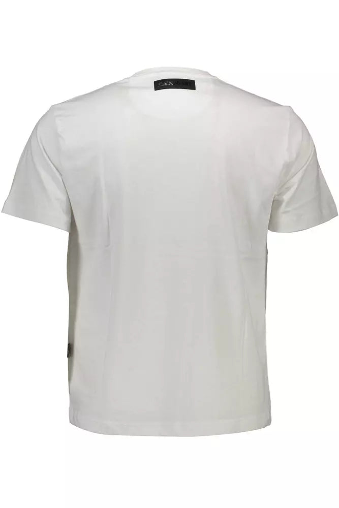 Plein Sport Pristine White Crew Neck Logo Tee Plein Sport