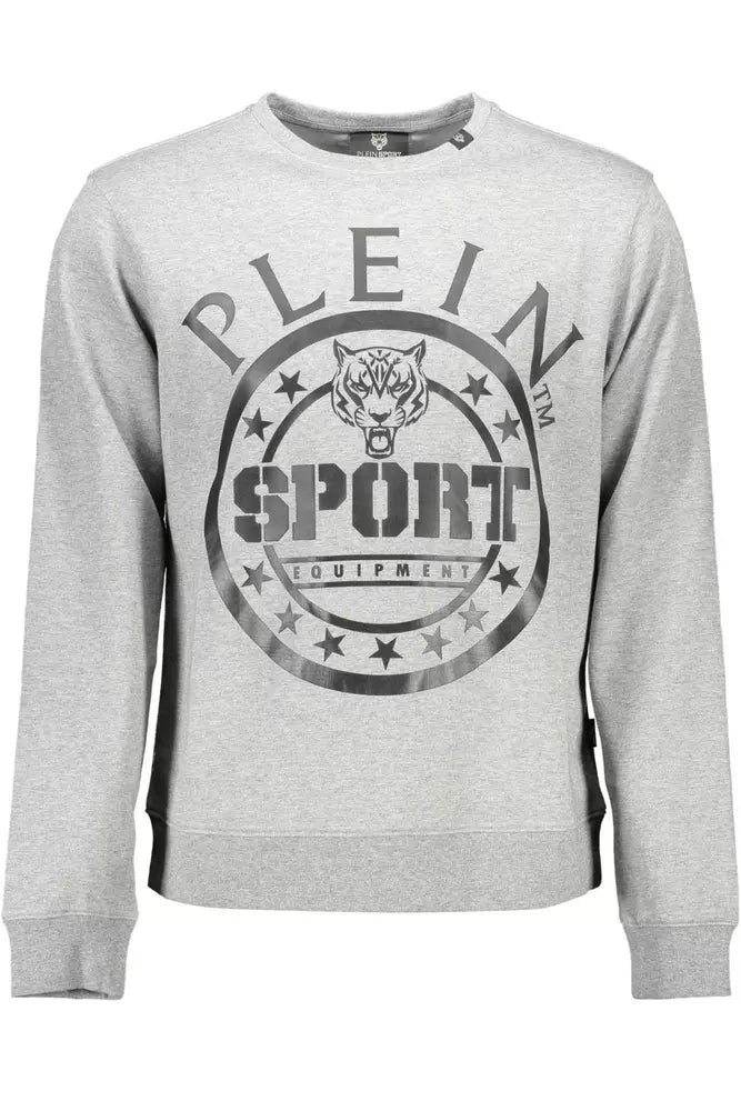 Plein Sport Sleek Gray Long-Sleeved Sweatshirt Plein Sport