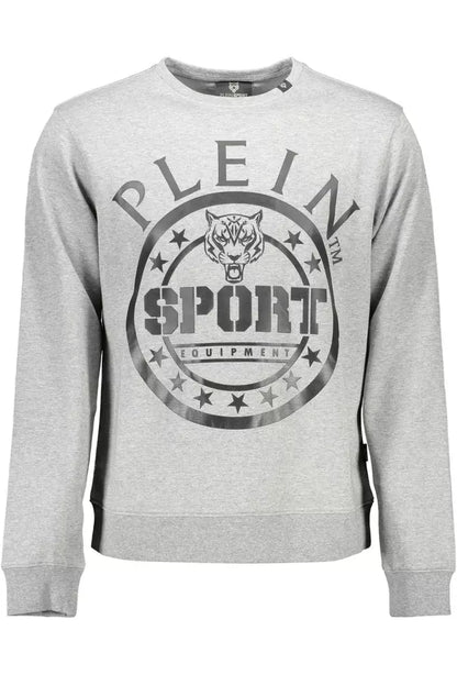 Plein Sport Sleek Gray Long-Sleeved Sweatshirt Plein Sport