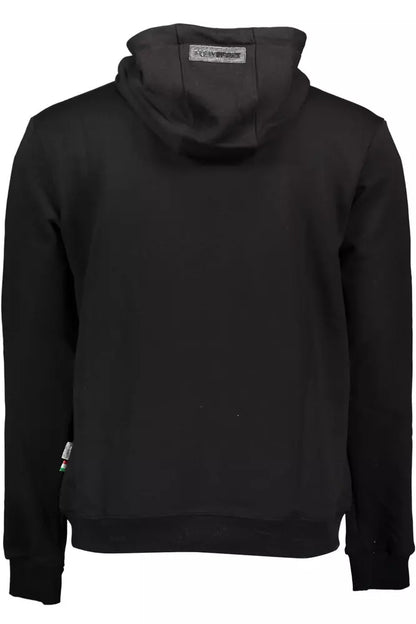 Plein Sport Sleek Black Hooded Sweatshirt with Bold Accents Plein Sport