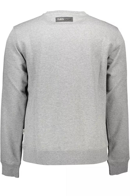 Plein Sport Sleek Gray Long-Sleeved Sweatshirt Plein Sport