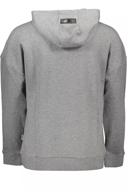 Plein Sport Chic Gray Long-Sleeved Hooded Sweatshirt Plein Sport