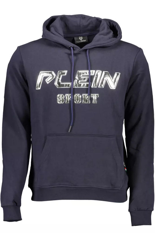 Plein Sport Electric Blue Contrast Hoodie with Logo Detail Plein Sport