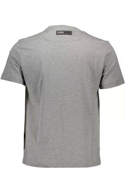 Plein Sport Athletic Grey Crew Neck Tee with Logo Detail Plein Sport