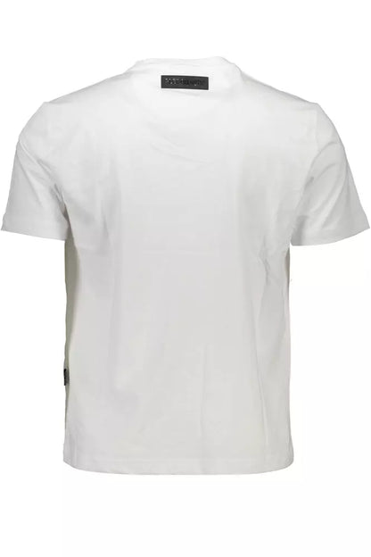 Plein Sport Sleek White Crew Neck Tee with Contrasting Accents Plein Sport