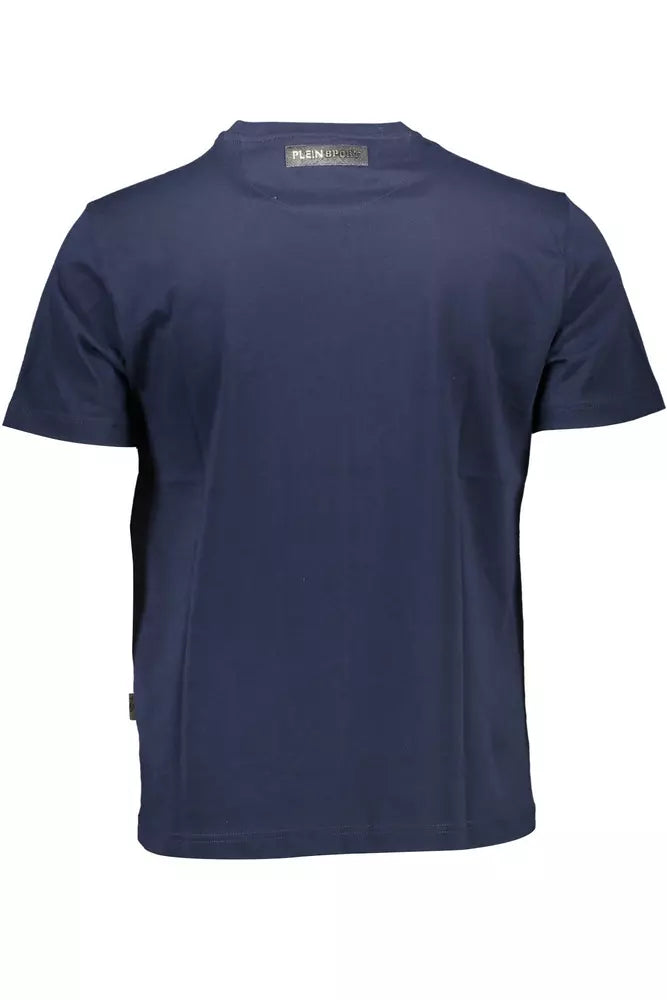 Plein Sport Athletic Blue Crew Neck Tee with Logo Detail Plein Sport