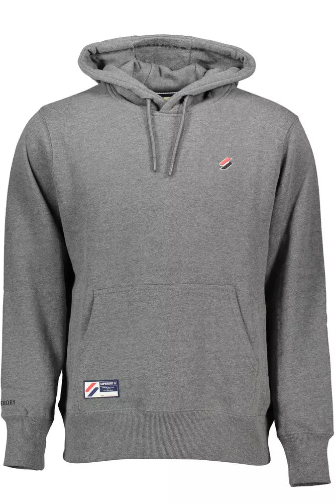 Superdry Chic Gray Hooded Sweatshirt with Embroidery Detail Superdry