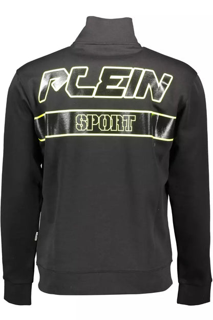 Plein Sport Sleek Long-Sleeve Zip Sweatshirt with Contrasts Plein Sport