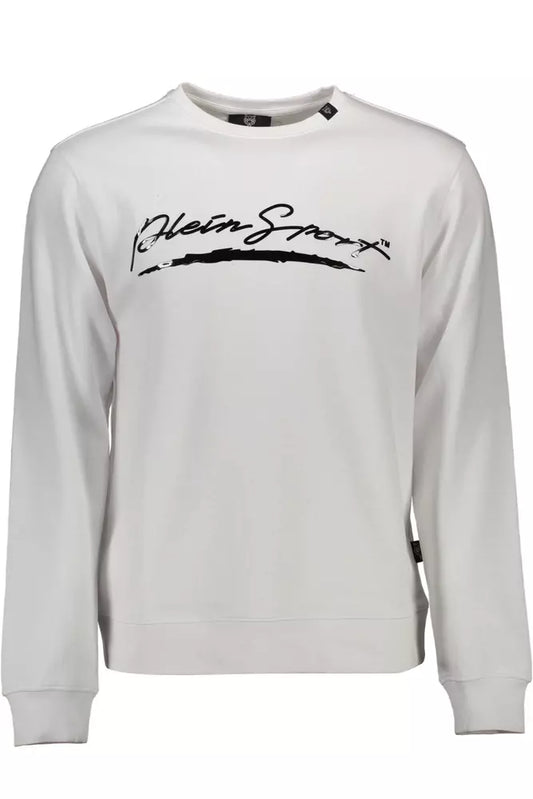 Plein Sport Sleek White Graphic Sweatshirt for Men Plein Sport