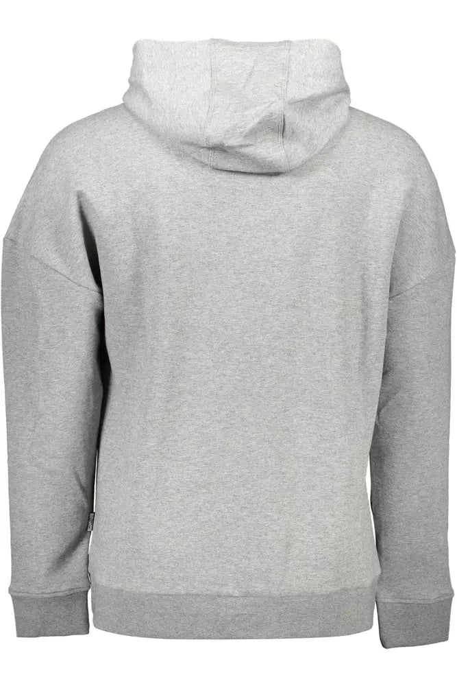 Plein Sport Sleek Gray Hooded Sweatshirt with Bold Contrasts Plein Sport