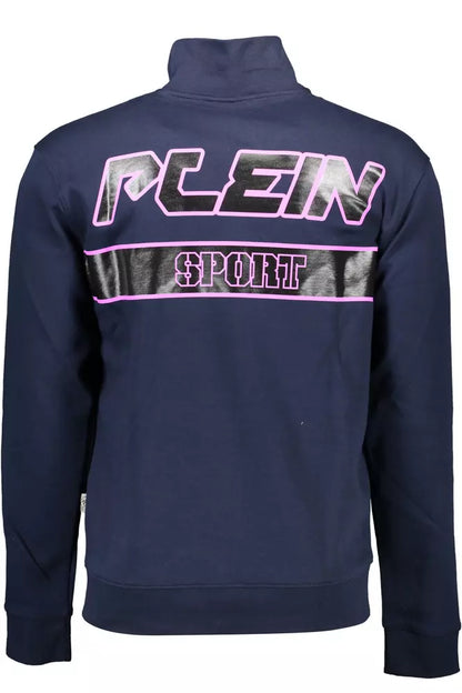 Plein Sport Sleek Blue Long-Sleeved Athletic Sweatshirt Plein Sport