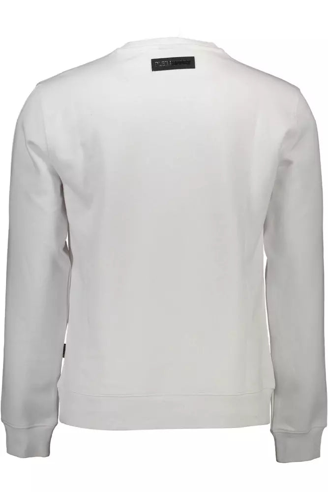 Plein Sport Sleek White Graphic Sweatshirt for Men Plein Sport