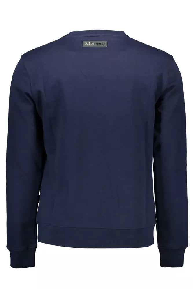 Plein Sport Athletic Elegance Blue Round Neck Sweater Plein Sport