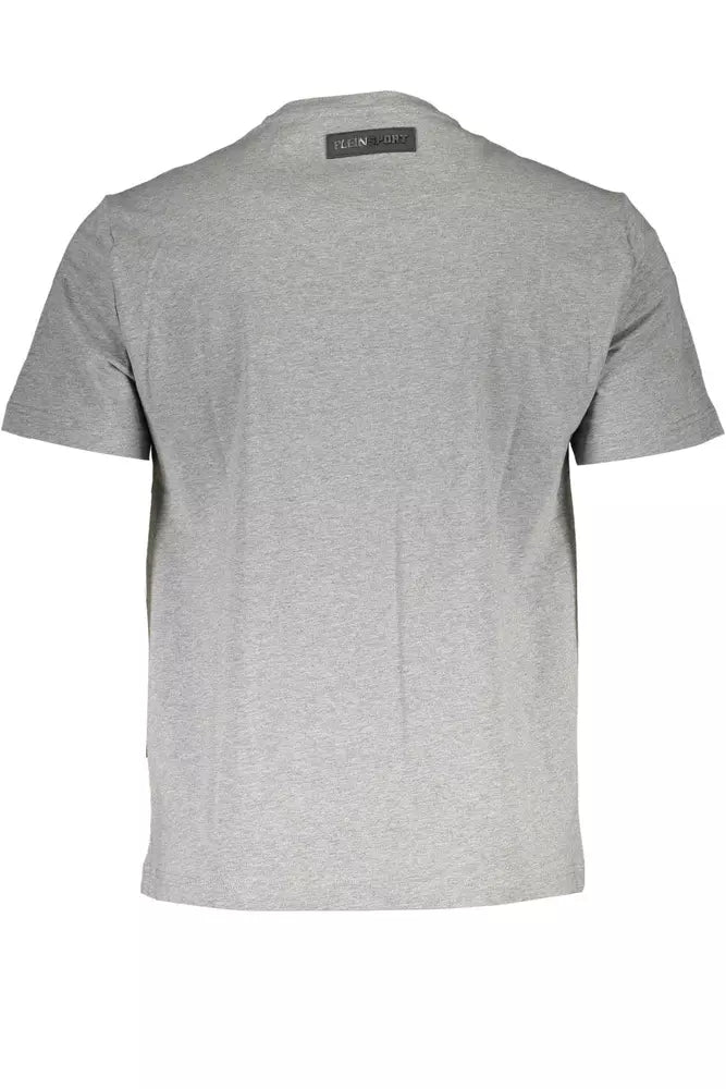 Plein Sport Chic Gray Short Sleeve Round Neck Tee Plein Sport