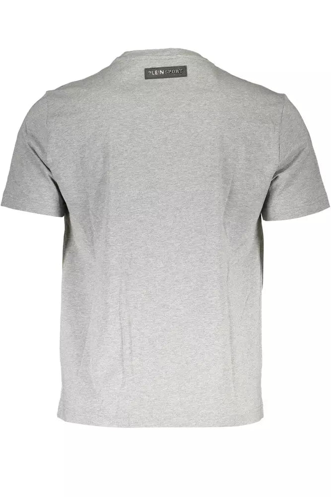 Plein Sport Athletic Gray Cotton Crew Neck Tee Plein Sport