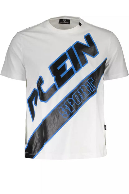 Plein Sport Sleek White Crew Neck Designer Tee Plein Sport