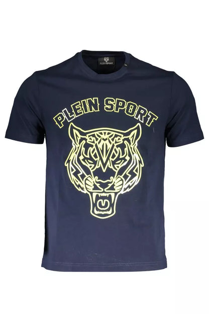 Plein Sport Dashing Blue Printed Crew Neck Tee Plein Sport