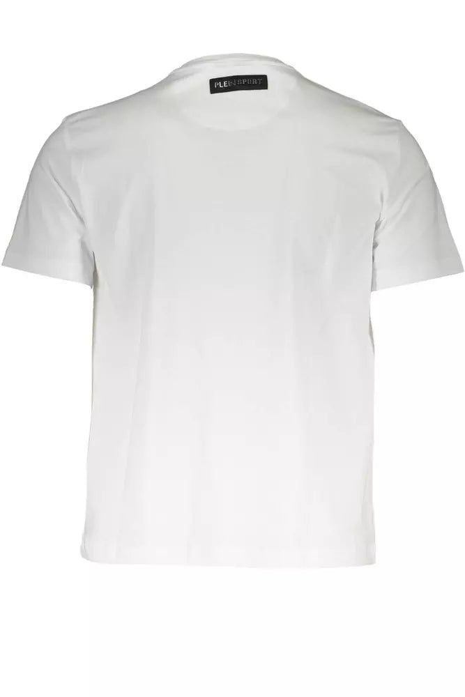 Plein Sport Sleek White Crew Neck Designer Tee Plein Sport