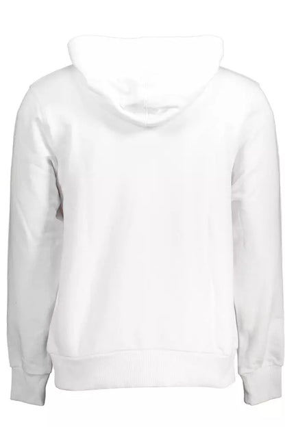 Cavalli Class Classy White Hooded Cotton Sweatshirt Cavalli Class