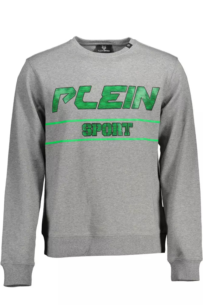 Plein Sport Sophisticated Gray Long-Sleeve Sweatshirt Plein Sport