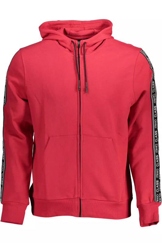 Cavalli Class Chic Pink Hooded Sweatshirt with Contrasting Details Cavalli Class