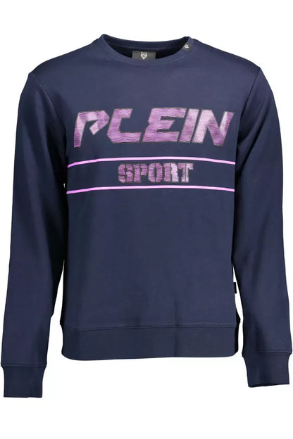 Plein Sport Sleek Blue Athletic Sweatshirt with Logo Detail Plein Sport