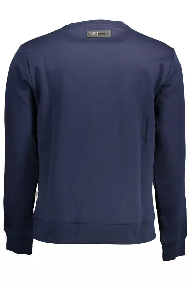 Plein Sport Sleek Blue Athletic Sweatshirt with Logo Detail Plein Sport