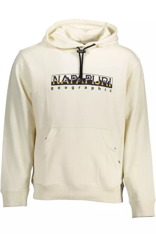 Napapijri Elegant White Cotton Hooded Sweatshirt Napapijri