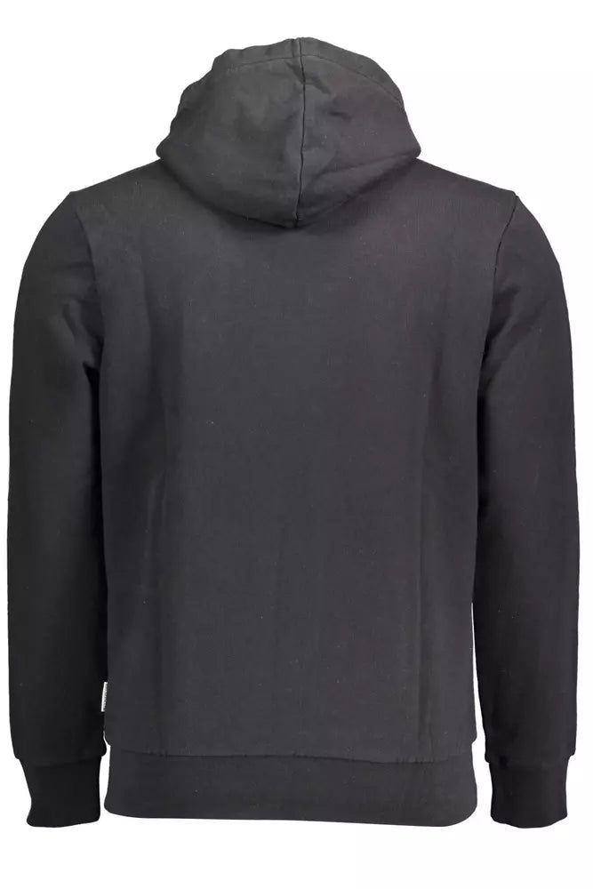 Napapijri Sleek Black Hooded Cotton Sweatshirt Napapijri