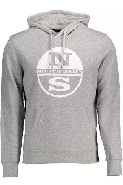 North Sails Chic Gray Hooded Cotton Sweatshirt North Sails