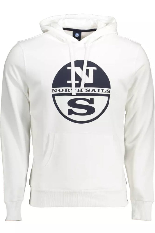 North Sails Chic White Hooded Cotton Sweatshirt North Sails